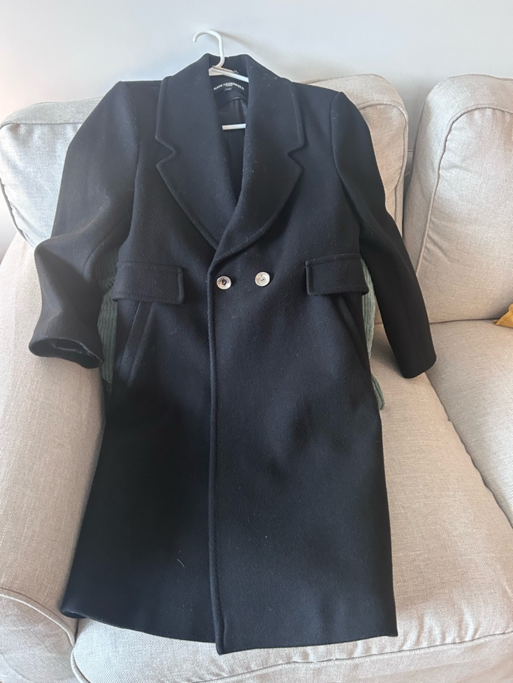 Classic Black Double-Breasted Overcoat